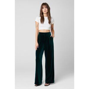 NWT BLANKNYC VELVET EMERALD WIDE LEG PLEATED TROUSERS PANTS SZ 28